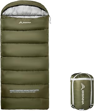 BISINNA Sleeping Bag for Adults XL Cold Weather Backpacking Sleeping Bags 4 Season with Compression Sack for Camping Hiking