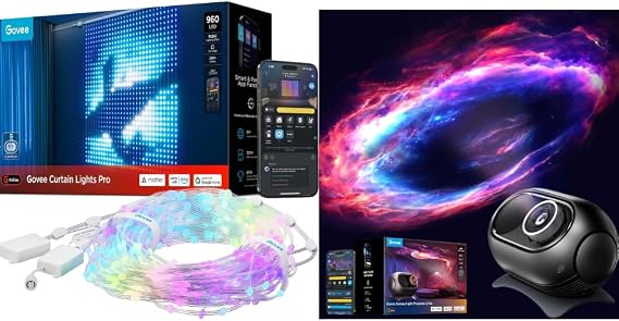 Govee Galaxy Light Star Projector 2 Pro Bundle with Govee Curtain Lights Pro
