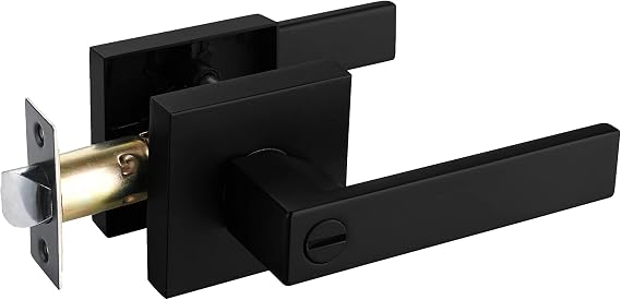 NEWBANG Solid Door Lever Handle Matte Black Finish
