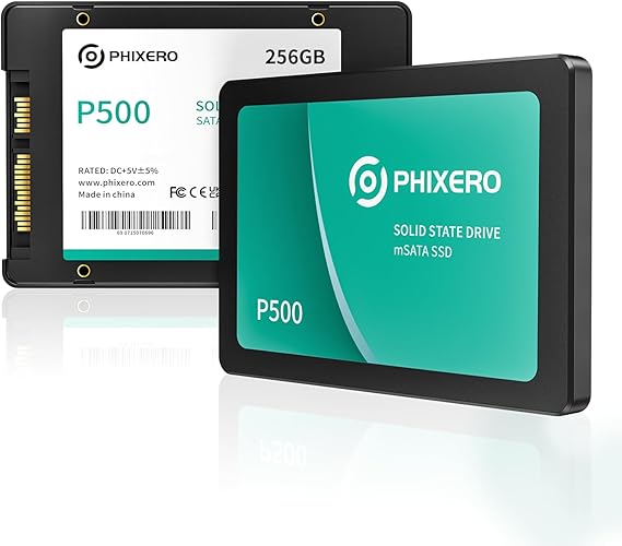 PHIXERO P500 SSD 256GB 2.5 Inch SATA III Internal Solid State Drive for PC Laptop Up to 550 MB/s 3D NAND Flash Fast System Start