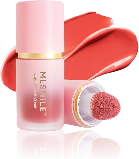 Liquid Blush for Cheeks, High-Pigment Liquid Blusher with Soft Dewy Finish, Long-Lasting & Blendable Cream Blush Tint, Up to 12h Wear Lightweight Moisturizing Matte Finish Liquid Blusher (02#)