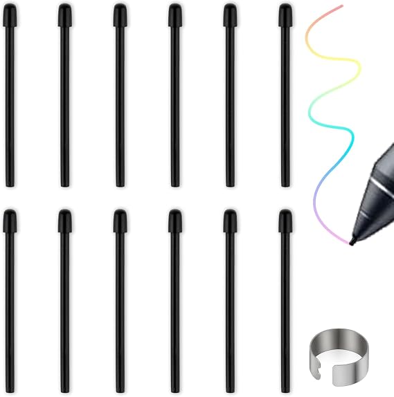 12 Pcs Replacement Refill Pen Tips for Wacom PTH-460,PTH-660,PTH-860,DTH-1320,DTH-1620,DTH-2421,DTH-3221,DTK-2421,DTK-1661,DTK-2260,DTH-W1320,DTH-W1321,DTH-W1620,DTH-W1621