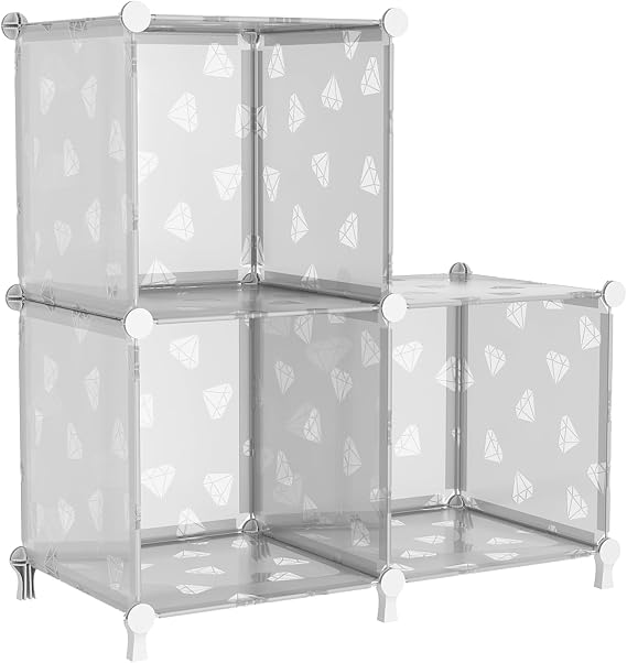 UNKU 3 Cube Storage Organizer, Closet Organizer Storage Shelf,Translucent