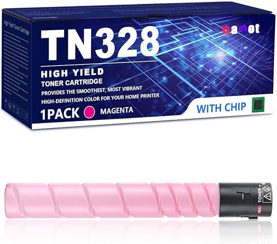 TN328 Toner Cartridge Compatible TN328K TN328C TN328M TN328Y Toner Cartridges Replacement for Konica Minolta Bizhub C250i C300i c360i 7130i Printer, Magenta-1 Pack
