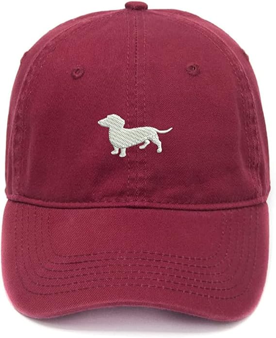 Men's Embroidery Baseball Cap Dachshund Hat Cotton Embroidered Casual Baseball Caps