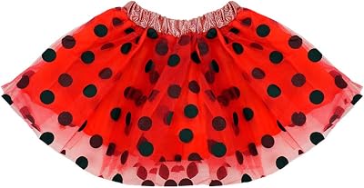 Ladybug Polka Dot Tulle Tutu Lined Skirt, Girls