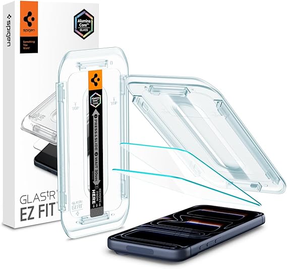 Spigen EZ Fit [2 Pack] Screen Protector for iPhone 17 Pro/ 17/16 Pro