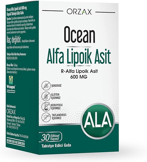 Ocean Alfa Lipoik Asit 600mg 30 Bitkisel Kapsül