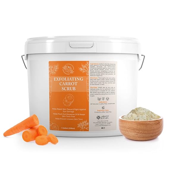 The Midwest Sea Salt Company - Exfoliating Carrot Scrub - 128oz - Chamomile - Exfoliating Body Scrub