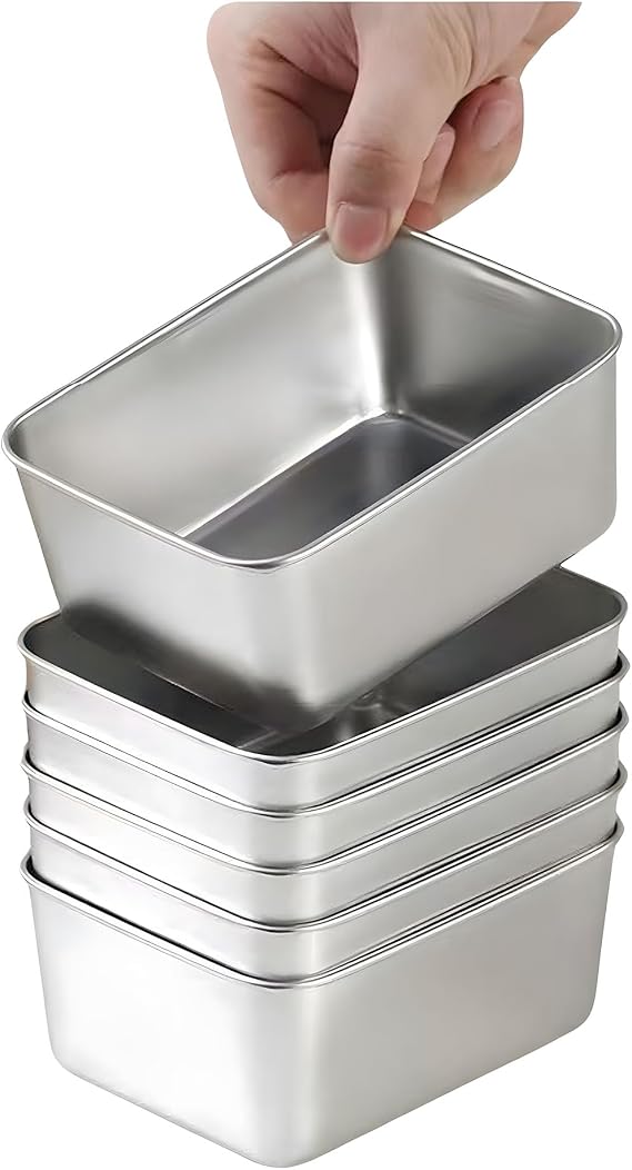 Stainless Steel Food Storage Containers with Lids - 6 Piece Reusable Kitchen Set,Stackable Freezer,Dishwasher,Oven-Safe Containers for Meal Prep