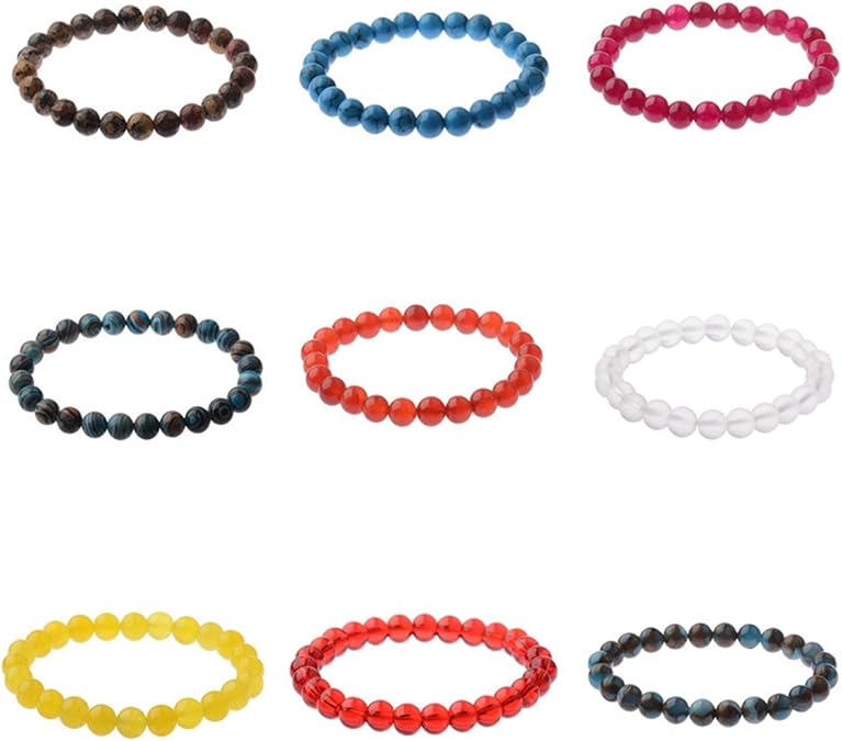 Natural Stone Bracelet Adjustable Round Natural Lava Rock Stone Beads Bracelets