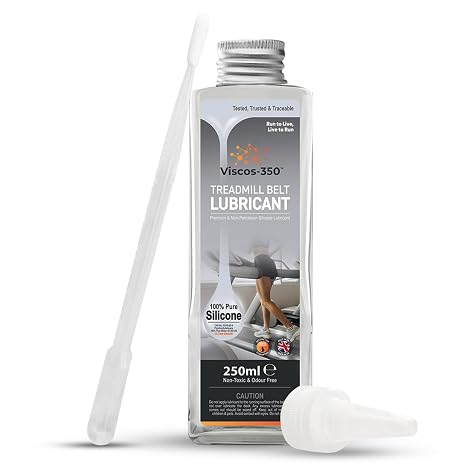 Premium Treadmill Lubricant 100% Pure Silicone Oil 30cm Long Applicator Inc - Made in UK - 250ml