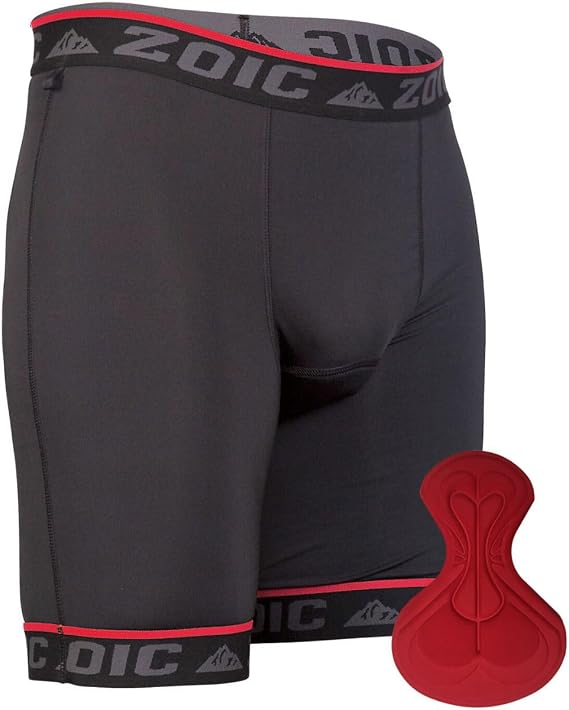 ZOIC Essential Mens Cycling Liner Shorts No Fly, Performance Chamois, Stretch Support Mountain Biking, Trail Riding