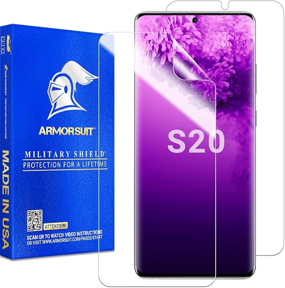 ArmorSuit [2 Pack] MilitaryShield Screen Protector Designed For Samsung Galaxy S20 / S20 5G (6.2")(Case Friendly) Ultrasonic Fingerprint Compatible Anti-Bubble HD Clear Film