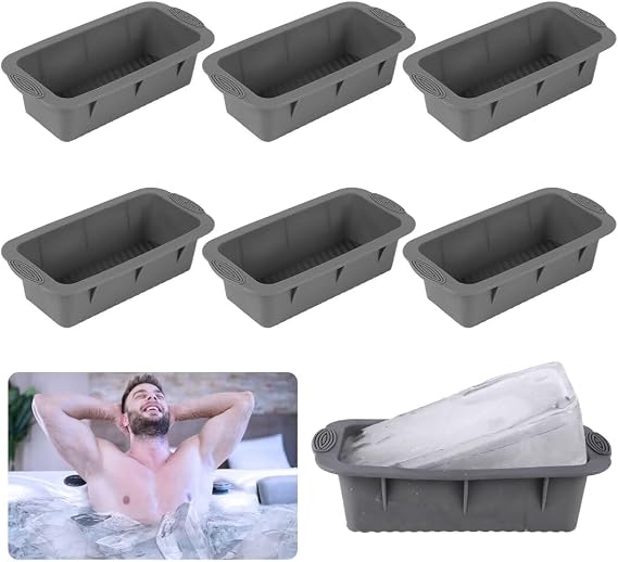 6 Pack Ice Block Mold for Ice Bath, Silicone Cold Plunge Accessory