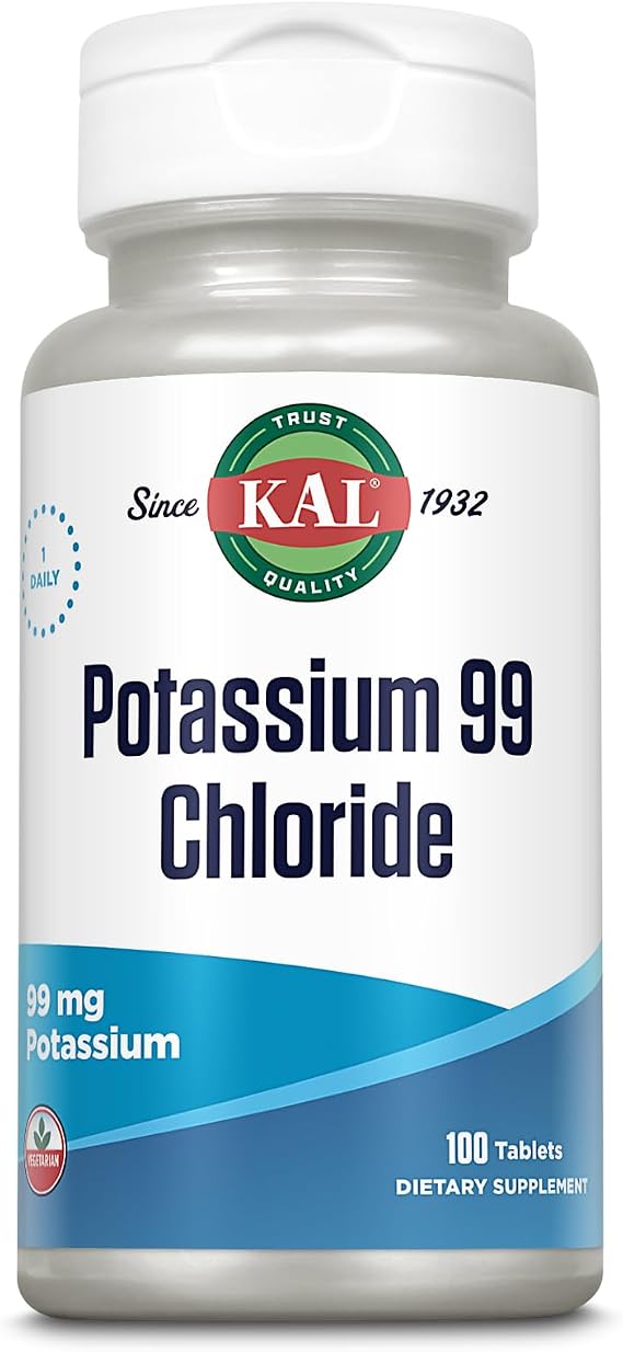 KAL Potassium 99 Chloride, 99 mg Potassium Chloride Supplement, 100 Tablets