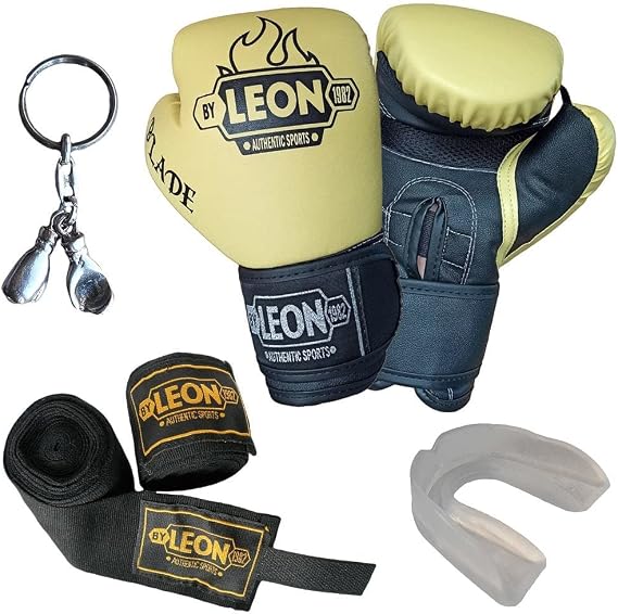 Leon Blade Training Boks Eldiveni, Bandaj Dişlik Anahtarlık Seti Sarı