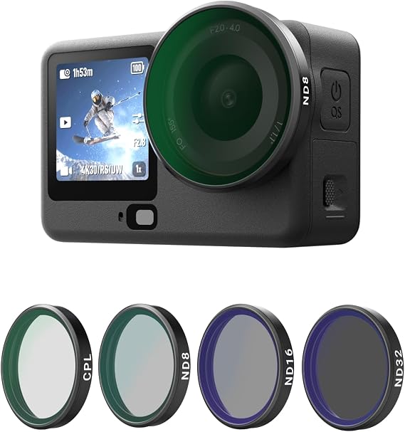 TELESIN Osmo Action 6 Uyumlu ND Filtre Seti (CPL+ND8/16/32)