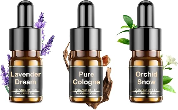 Ceeniu Essential Oils Set - F21 Essential Oils Refill for Car Diffuser, 12ml (3 Pack), Long-Lasting Natural French Fragrance, Three Scents for Car, Up to 3 Months Use with Reusable Ceramic Ring