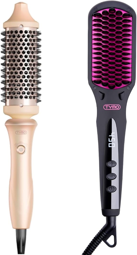 TYMO Thermal Brush Heated Round Brush and TYMO Ionic Hair Straightener Brush