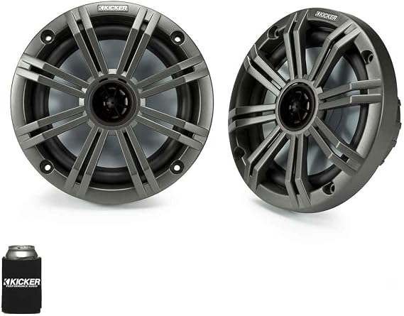 KICKER 6.5" Charcoal Marine Speakers (Qty 2) 1 Pair of OEM Replacement Speakers