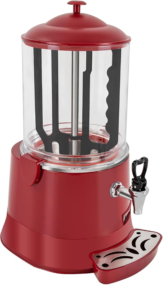 Hot Chocolate Machine, 10L Commercial Hot Chocolate Maker Great Temperature Control Hot Beverage Warmer, Hot Chocolate Dispenser Warmer Machine for Heating Chocolate Coffee Milk tea (Red)