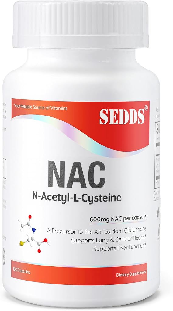 Supplements, N-Acetyl Cysteine (NAC) 600mg, 100 Veg Capsules - Non-GMO, Gluten Free