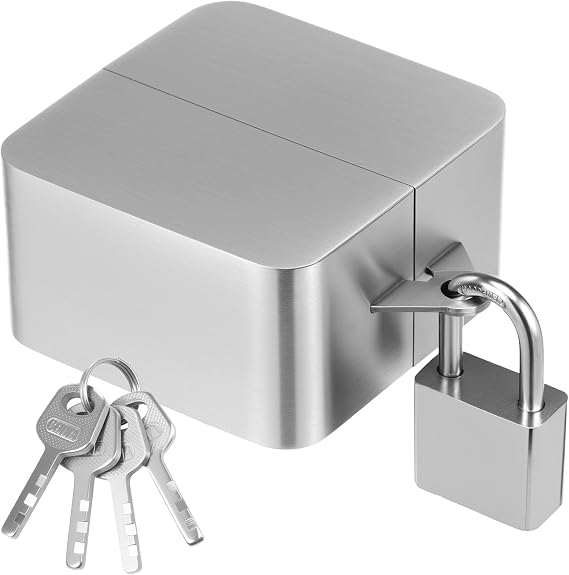 Outside Tap Lock, Stainless Steel Outdoor Garden Faucet Lock Cover with Keys, Anti-Theft Hose Bib Protector, Weatherproof Water Saving Tap Cover for Home, Yard and Rentals