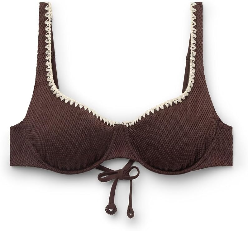 CALZEDONIA Balconette Swimsuit Top Bicolor Embroidery