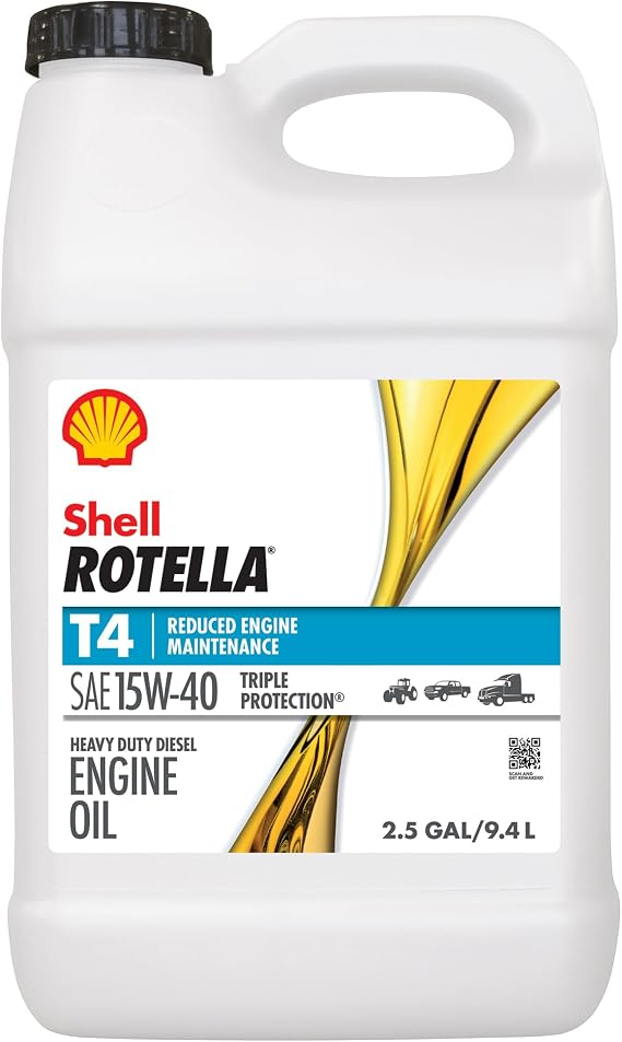 Shell Rotella T4 Triple Protection 15W-40 Diesel Engine Oil, 2.5 Gallon