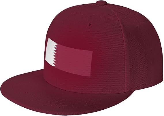 Flag of Qatar Snapback Hats for Men Women Baseball Cap Adjustable Flat Bill Sun Hat