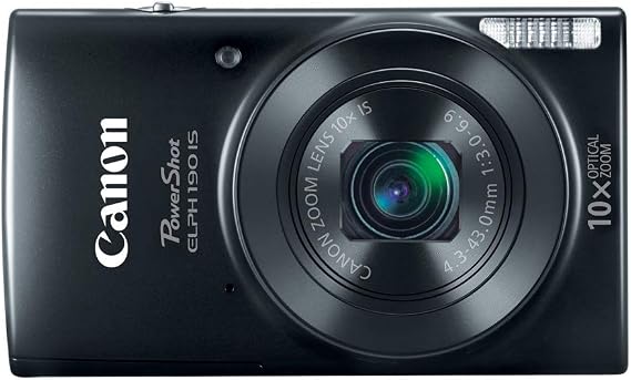 Canon Cameras US 1084C001 Canon PowerShot ELPH 190 Digital Camera w/ 10x Optical Zoom and Image Stabilization - Wi-Fi & NFC Enabled (Black)