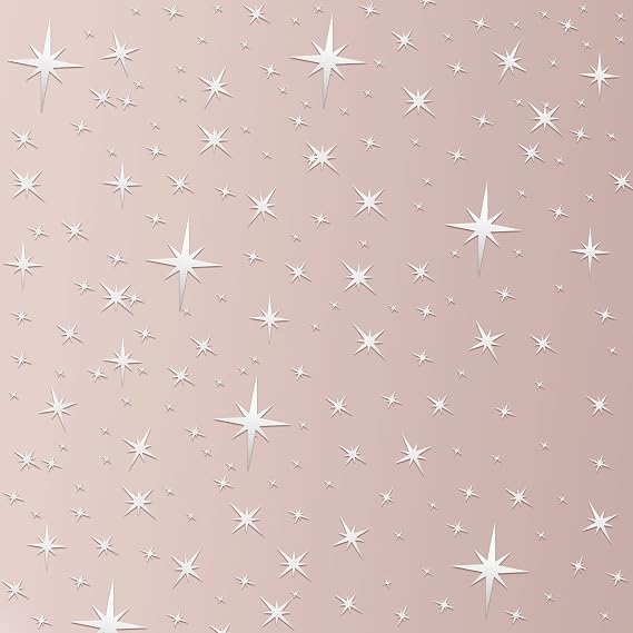 Zonon 82 Pcs Mirror Star Wall Stickers 3D Acrylic Wall Decals,Silver