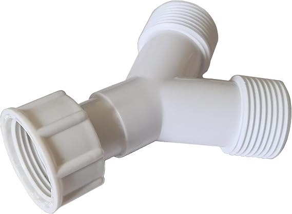 Pipestation Double Appliance Washing Machine Y Connector | BSP 3/4” | Tap Manifold Splitter | Twin Hose Washing Machine Pipe Connector | Twin Appliance Water Feed Splitter | Double Hose Y Connection