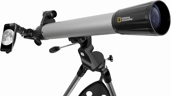 National Geographic 70mm Telescope w/Phone Adapter Silver Carbon Fiber
