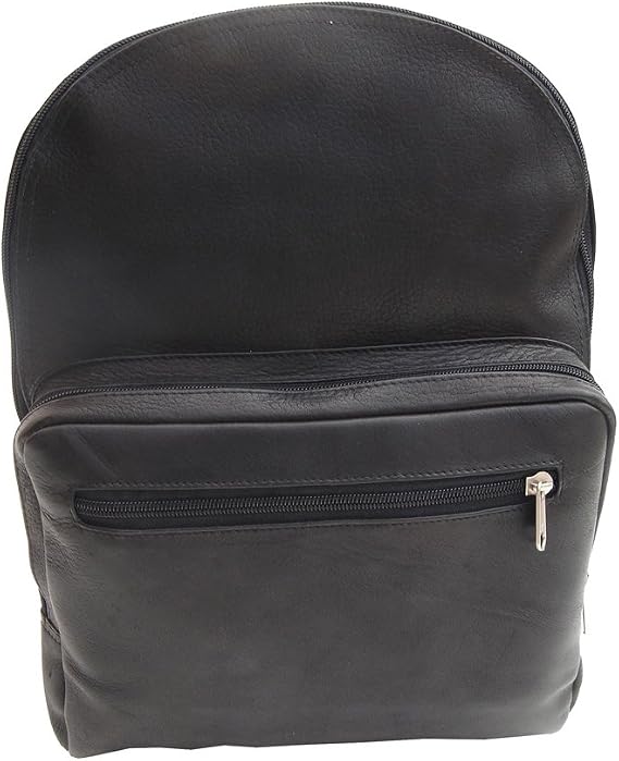 Piel Leather Traditional Backpack, Black, One Size