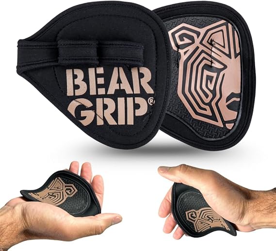 BEAR GRIP Gym Hand Grip Pads - Anti-Slip Gym Pads for Weight Lifting