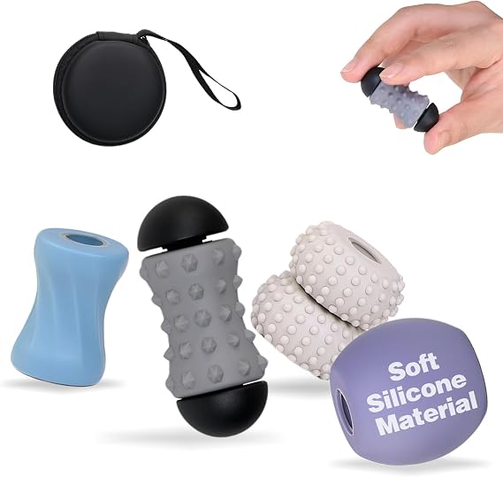 Mini Fidget Toys for Adults Teens, 2-in-1 Silent Fidget Toys Finger Roller with Anxiety Stress & Relief Functions, Stress Relief and Focus Tool for Office, Home (Style 2)