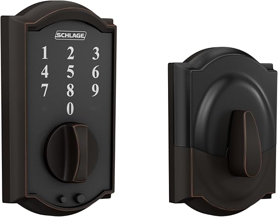 SCHLAGE BE375 CAM 716 Camelot Touch Deadbolt, Aged Bronze