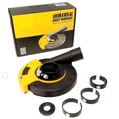 GDS701K Universal Surface Grinding Angle Grinder Dust Shroud 5 Inch - Dust Cover Collector with Vacuum Attachment for Angle Hand Grinders