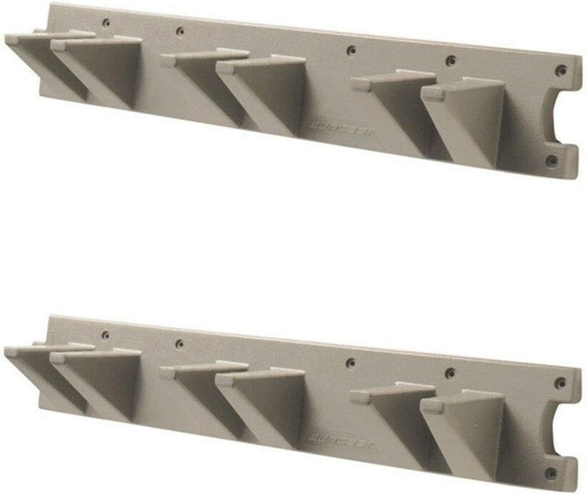 Suncast 2 Pack Wall Stud Mounted Garden Tool Hanger Organizer for Garage or Storage Space, 24 x 4.25 x 6 Inches, Holds Up to 6 Long Handled Tools