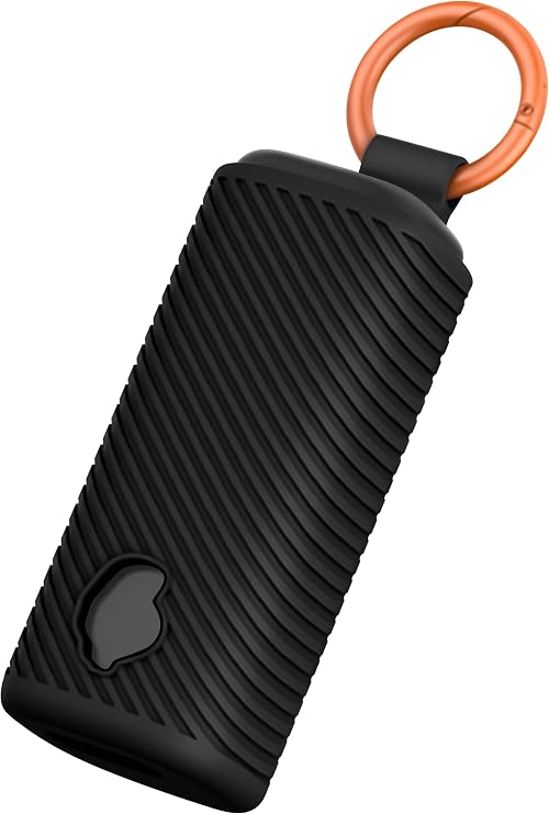Geiomoo Silicone Case for Skullcandy Dime Evo, Soft Flexible Scratch Resistant Protective Cover with Carabiner (Black)
