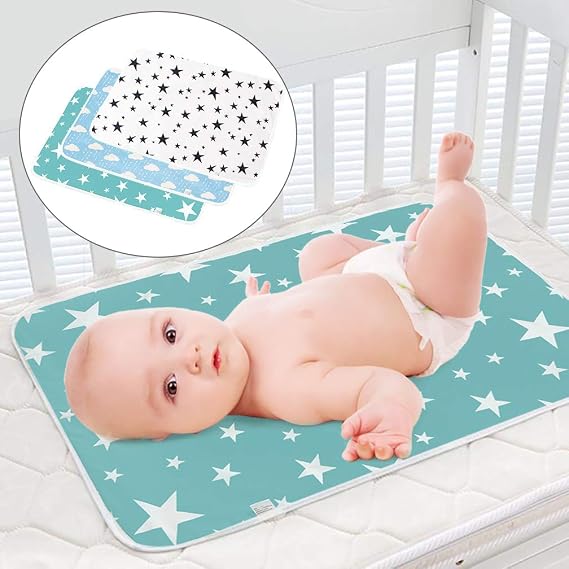 3 Pack Waterproof Baby Changing Mat for Newborn Girls & Boys