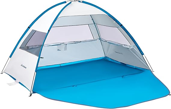 EchoSmile UPF 50+ Beach Tent Sun Shelter for 3/4 Person, Portable Beach Cabana Tent