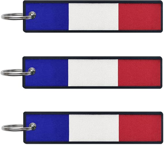 JAVD Flag Keychain Tag with Key Ring