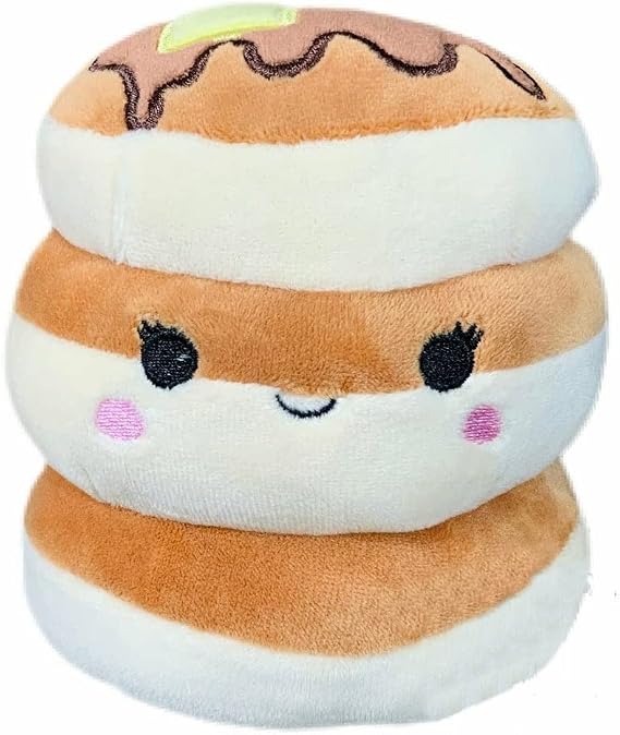 Squishmallows Oficial Kellytoy Food Plush Toys Soft Plush Animal (5 Inch, Rayen Pancakes)