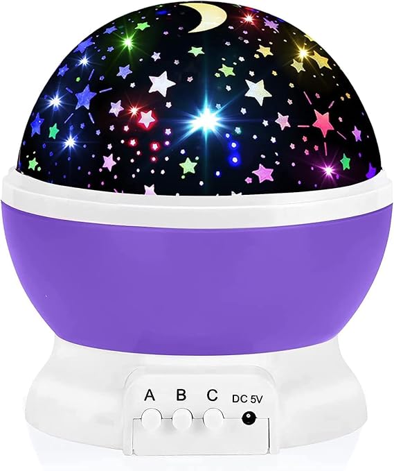 Busstier Star Master Table Lamp, Sky Projection Night Light, Starry Night Light, Decorative and Stylish Design (Purple) [Energy Class A++]