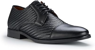 Ferro Aldo Mens Modern Cap-Toe Derby Collection | Statement Dress Shoes in Floral, Woven, Classic Styles