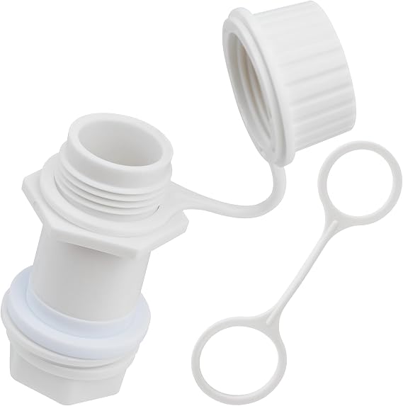 Cooler Drain Plug Replacement Kit Compatible with Igloo 50165 Qt, Threaded Drain Plug Assembly with Tethered Cap