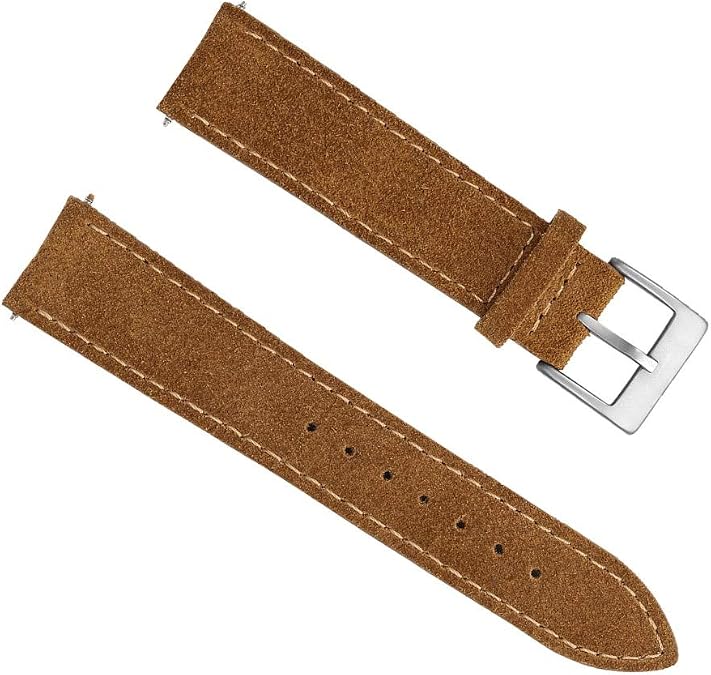FEICE Brown Genuine Leather Watch Band Calfskin Watch Strap for Men -20mm